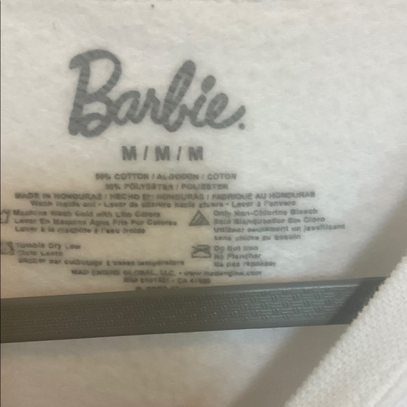 NWOT Barbie Pink Heart White Sweatshirt M - Picture 2 of 4